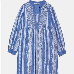 Zara embroidered mini dress